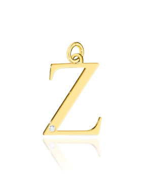 Złota zawieszka próba 14k (14k) duże Z brylant