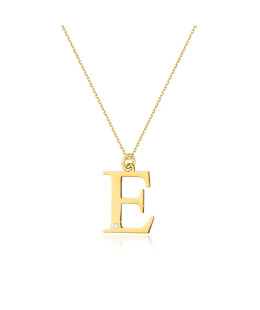 Gold celebrity necklace 14k (14k) small E diamond
