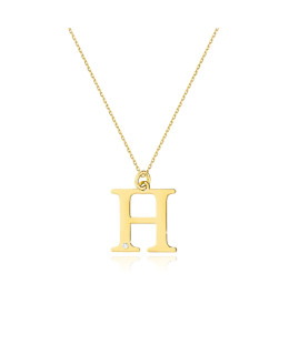 Gold celebrity necklace 14k (14k) small H diamond