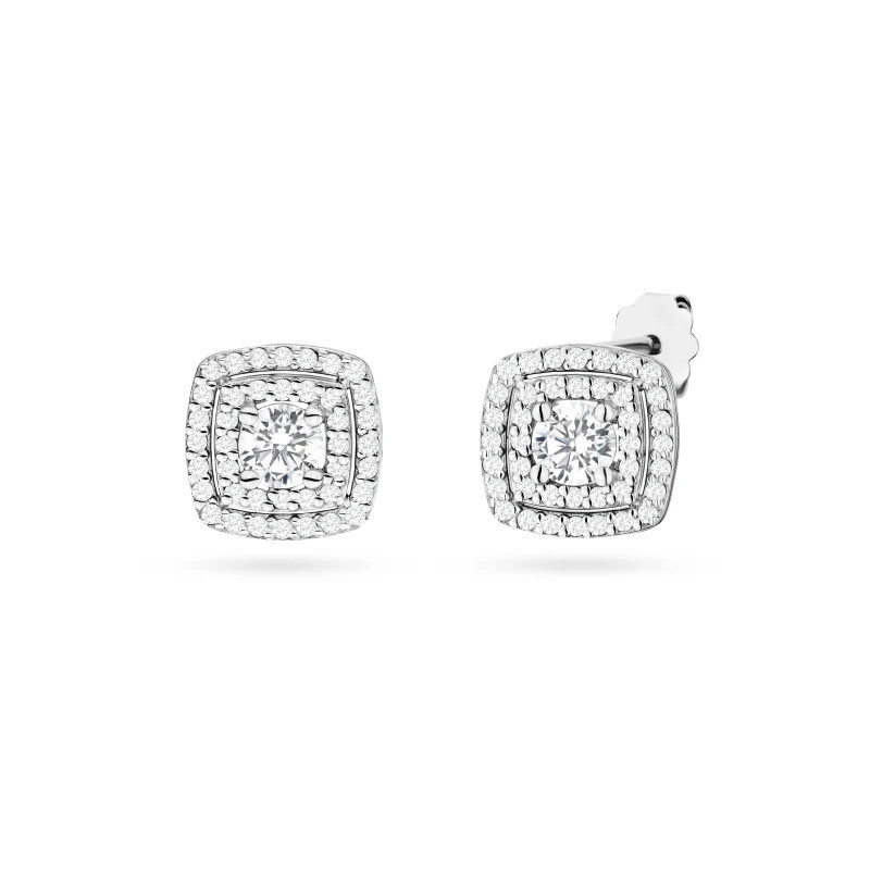 585 gold flower earrings with a 0.20ct diamond GoldJewellery