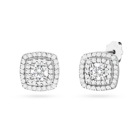 585 gold flower earrings with a 0.20ct diamond GoldJewellery