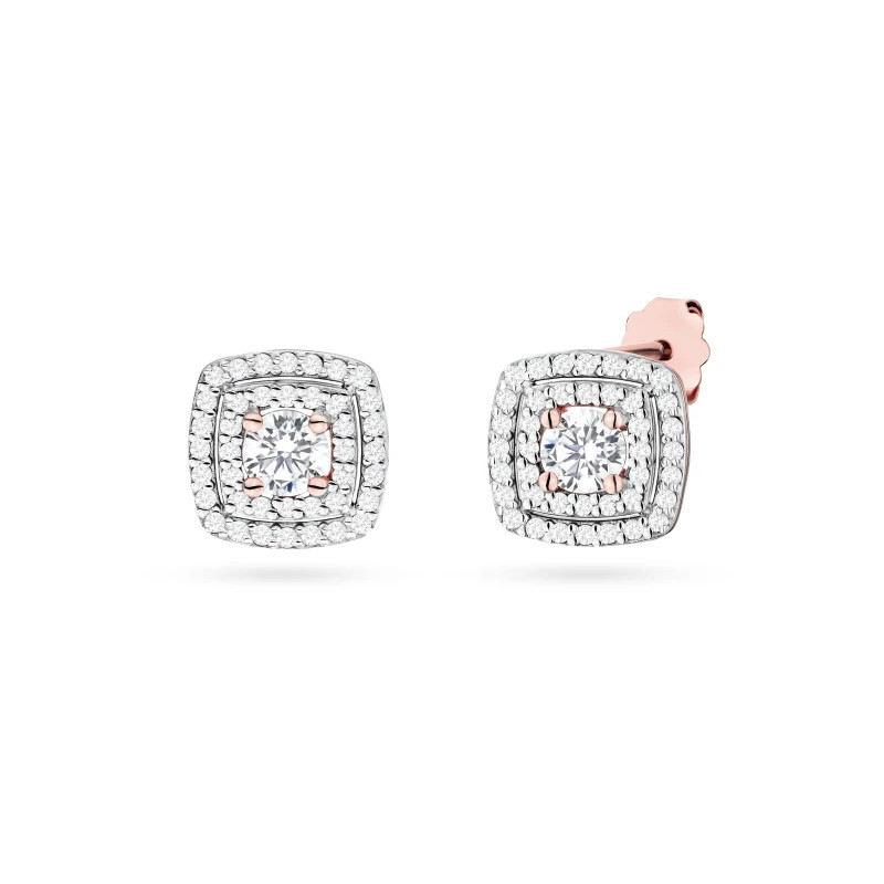 585 gold flower earrings with a 0.20ct diamond GoldJewellery 585 gold flower earrings with a 0.20ct diamond GoldJewellery