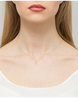 Gold celebrity necklace 14k (14k) small J diamond