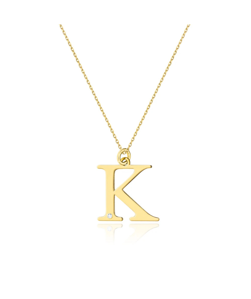 Gold celebrity necklace 14k (14k) small K diamond