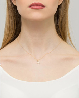 Gold celebrity necklace 14k (14k) small K diamond