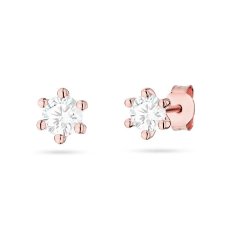 585 gold flower earrings with a 0.20ct diamond GoldJewellery