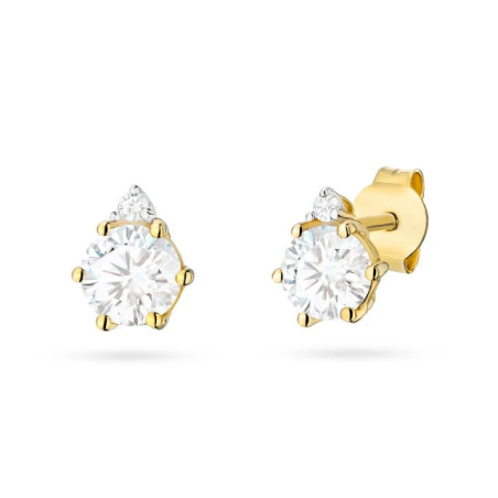 585 gold flower earrings with a 0.20ct diamond GoldJewellery