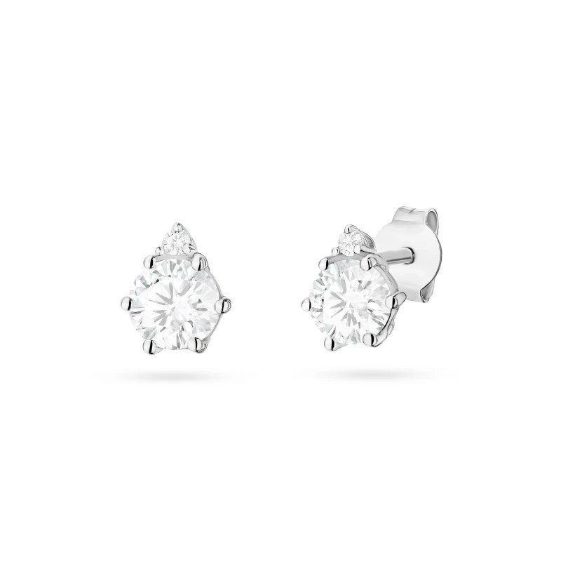 585 gold flower earrings with a 0.20ct diamond GoldJewellery