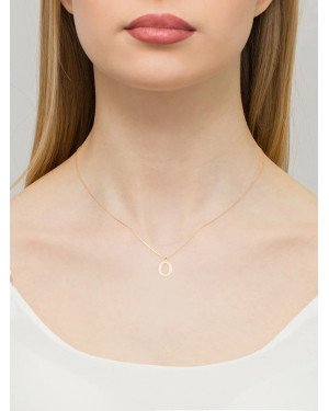 Gold celebrity necklace 14k (14k) small O diamond