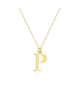 Gold celebrity necklace 14k (14k) small P diamond