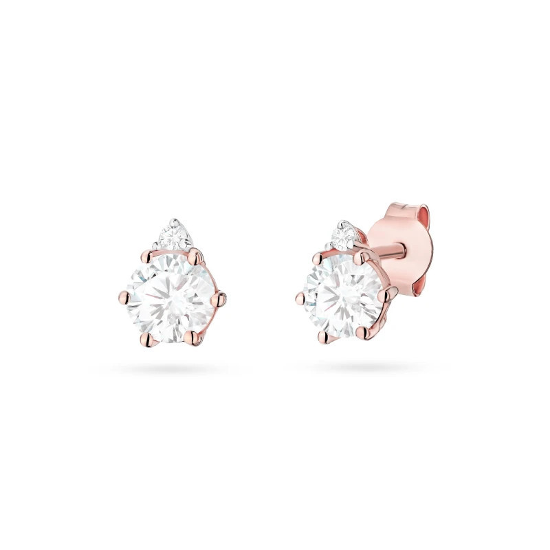 585 gold flower earrings with a 0.20ct diamond GoldJewellery