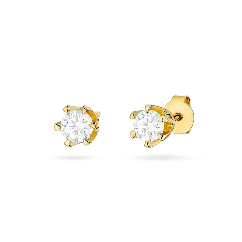 585 gold flower earrings with a 0.20ct diamond GoldJewellery
