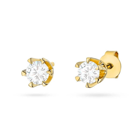 585 gold flower earrings with a 0.20ct diamond GoldJewellery