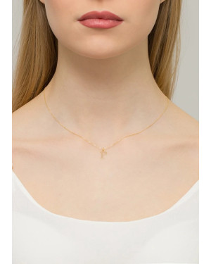 Gold celebrity necklace 14k (14k) small P diamond
