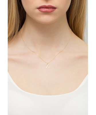 Gold celebrity necklace 14k (14k) small With diamond