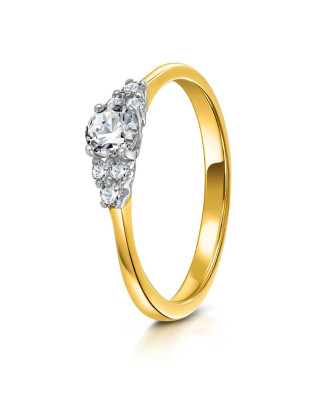Engagement ring with cubic zirconia 14k
