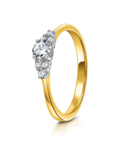 Pierścionek zaręczynowy z cyrkonią 14k