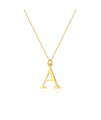 Gold celebrity necklace 14k (14k) large A diamond