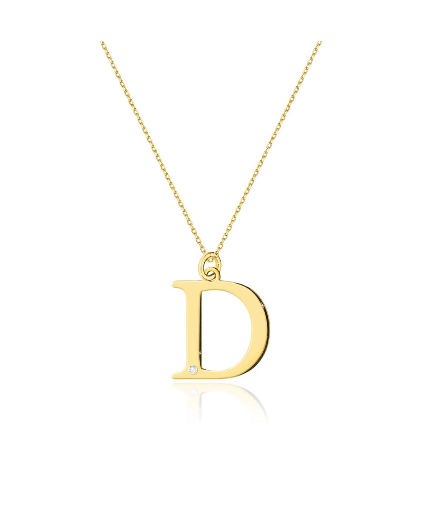 Gold celebrity necklace 14k (14k) large D diamond