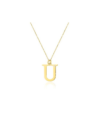 Gold celebrity necklace 14k (14k) large U diamond