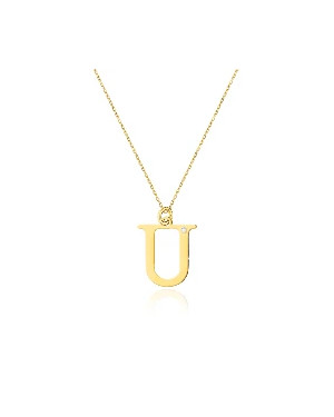 Gold celebrity necklace 14k (14k) large U diamond