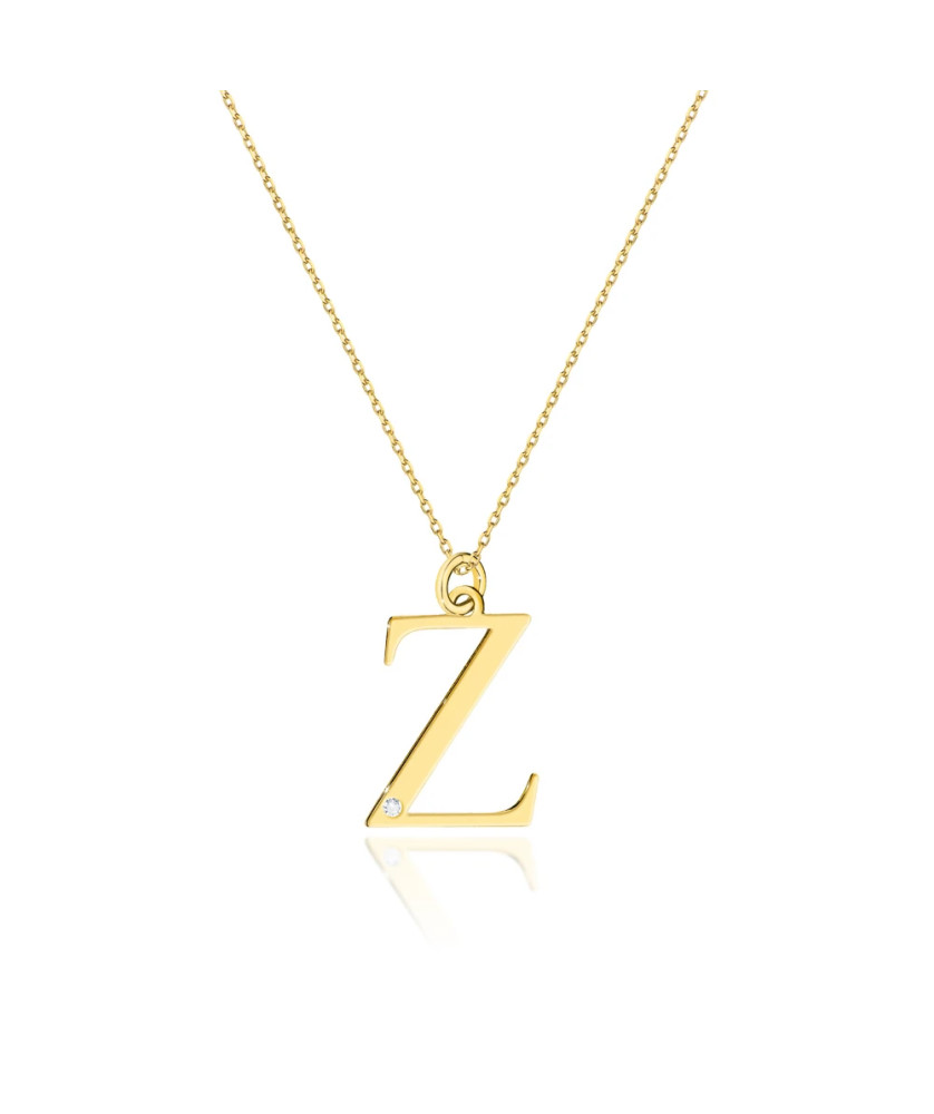 Złota celebrytka próba 14k (14k) duże Z brylant