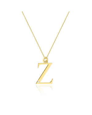 Gold celebrity necklace 14k (14k) large Z diamond
