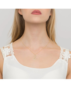 Gold celebrity necklace 14k (14k) large Z diamond