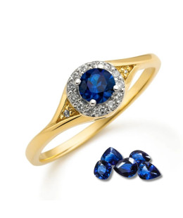 Ring with blue stone 14k