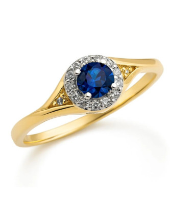 Ring with blue stone 14k
