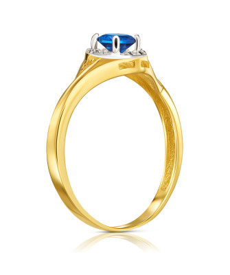 Ring with blue stone 14k