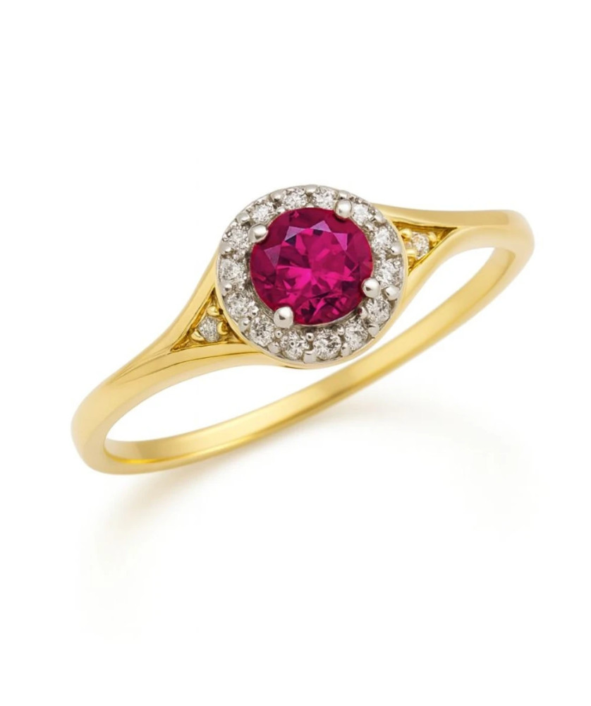 14k ring with red stone