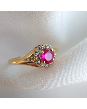 14k ring with red stone
