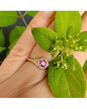 14k ring with red stone