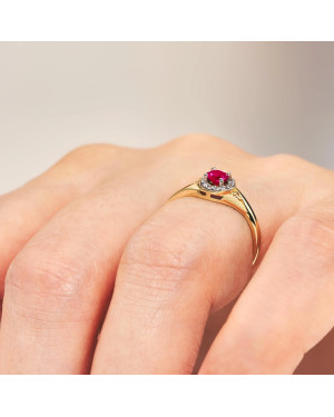 14k ring with red stone