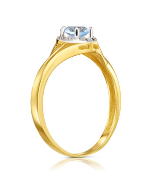 Ring with a blue stone 14k