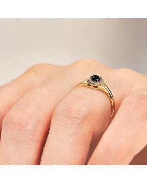 14k ring with black stone