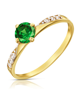 14k gold ring with emerald stone