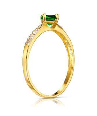 14k gold ring with emerald stone