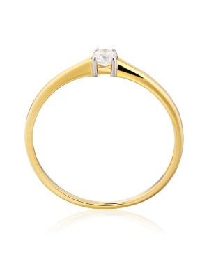 Delicate 14k gold ring with cubic zirconia stone