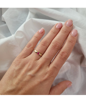 Ring band 14k ruby stone