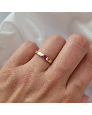 Ring band 14k ruby stone
