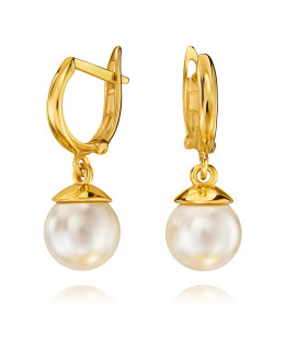 Gold Earrings Pearl 14k test