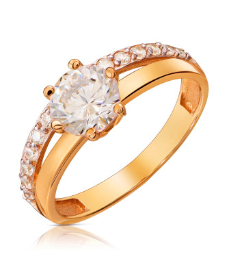 14k rose gold ring cubic zirconia large stone