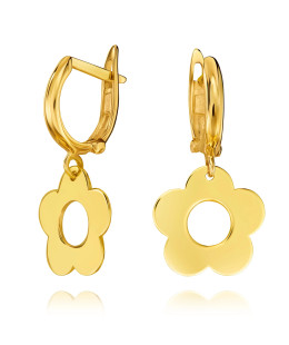 Gold flower earrings
