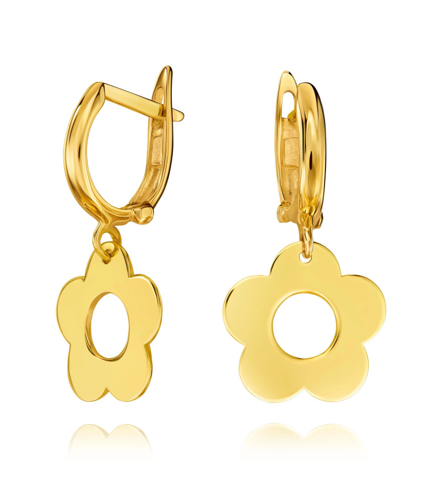 Gold flower earrings