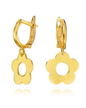 Gold flower earrings