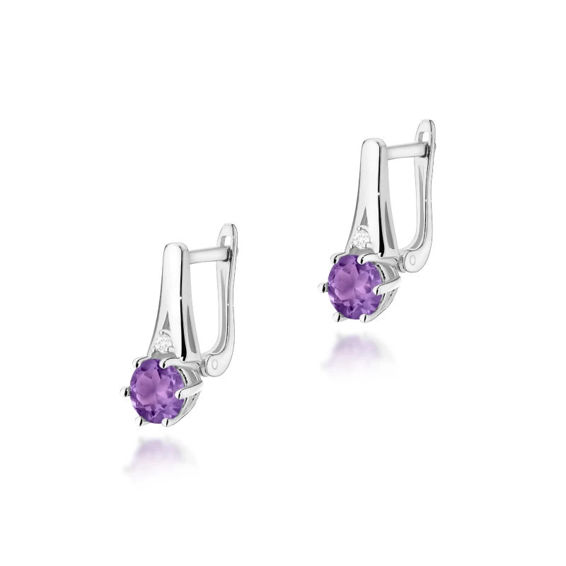 585 gold flower earrings with a 0.20ct diamond GoldJewellery