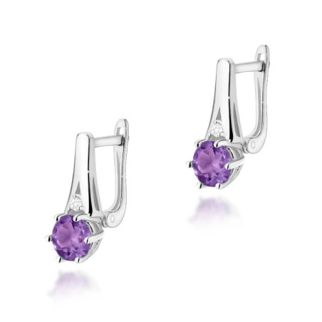 585 gold flower earrings with a 0.20ct diamond GoldJewellery