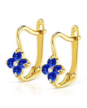 Gift for communion earrings for girl blue 8k pr.